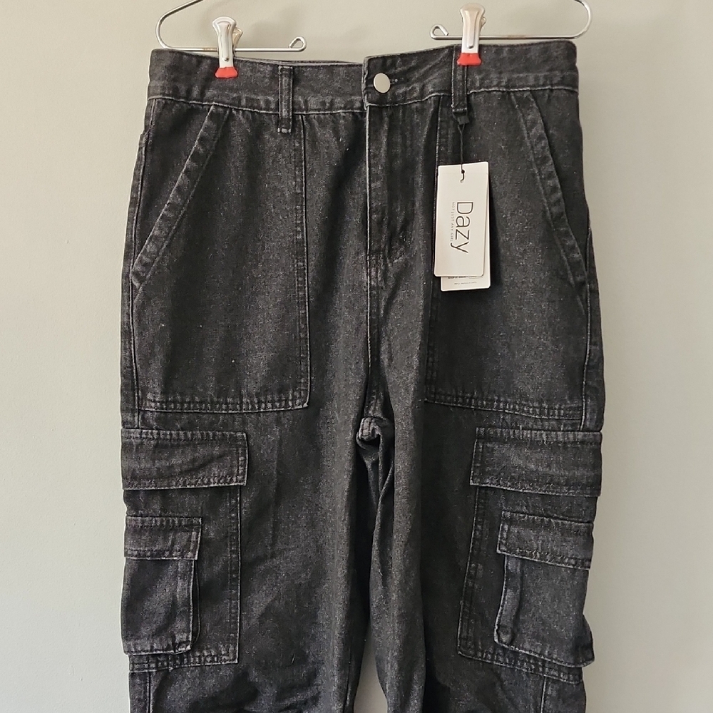 Dazy Black Cargo Jeans